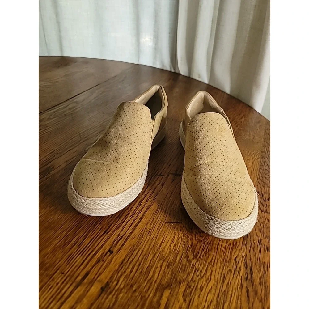 Dr Scholls Somerset Tan Perforated Comfort Slip On Sneaker Espadrille Womens 8.5